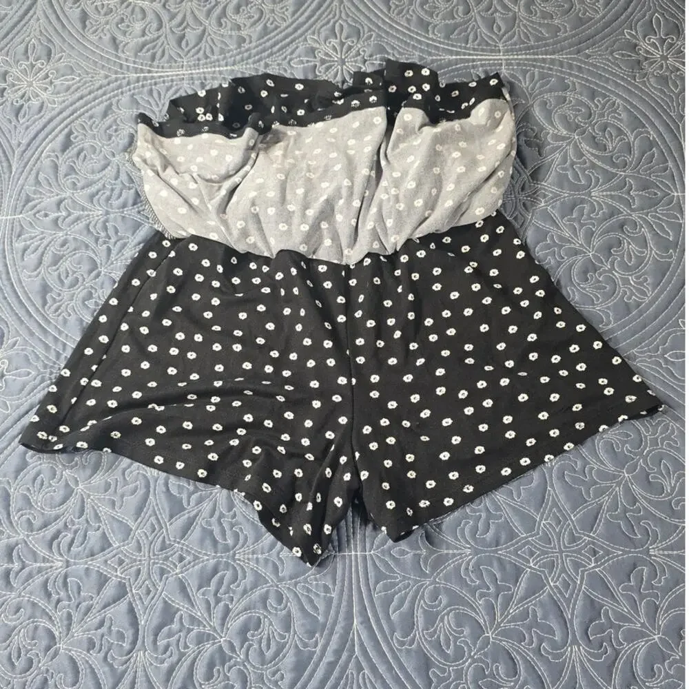 Girls Tiered Ruffle Skort Black White Polka Dot Love Glam Girl Size S
